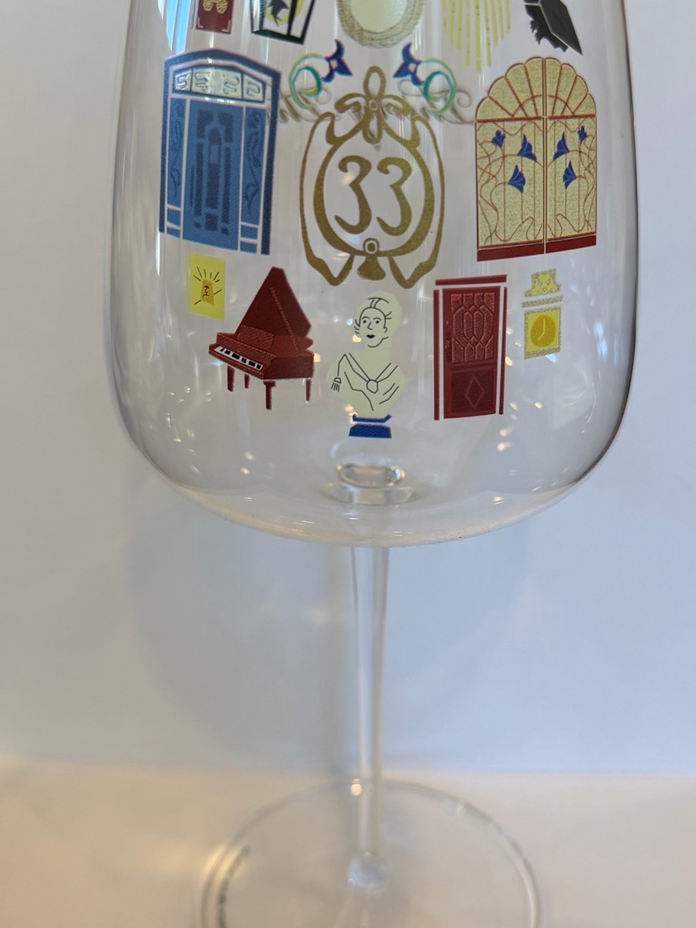 Disney Disneyland Club 33 Emblem Wine Glass